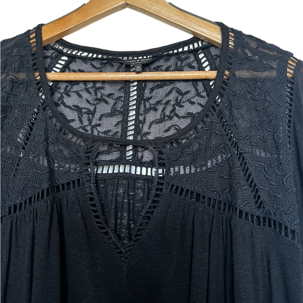 Lucky brand, black, M, Boho top – great condition